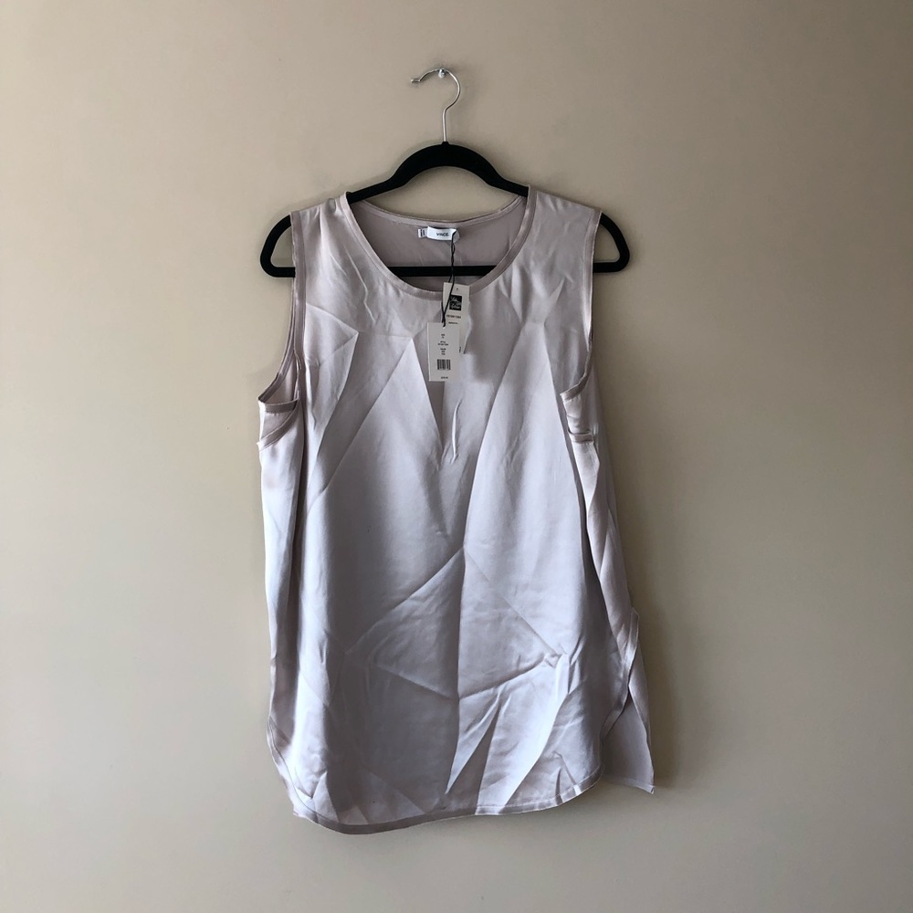 Vince satin silk sleeveless top